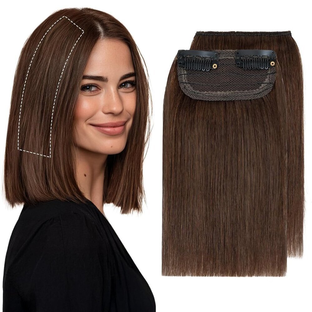 Clip in Hair Extensions Human Hair Short 6 Inch Volume for Thin Hair